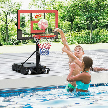 3.3-7 Feet Portable Adjustable Outdoor Kids Basketball Hoop Goal System-RE, Black & Red