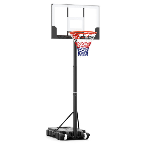Portable Adjustable Kids Basketball Hoop, 3.3-7 Feet, White