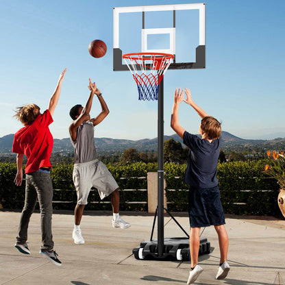 Panier de basket portable réglable pour enfants, 3,3-7 pieds, blanc