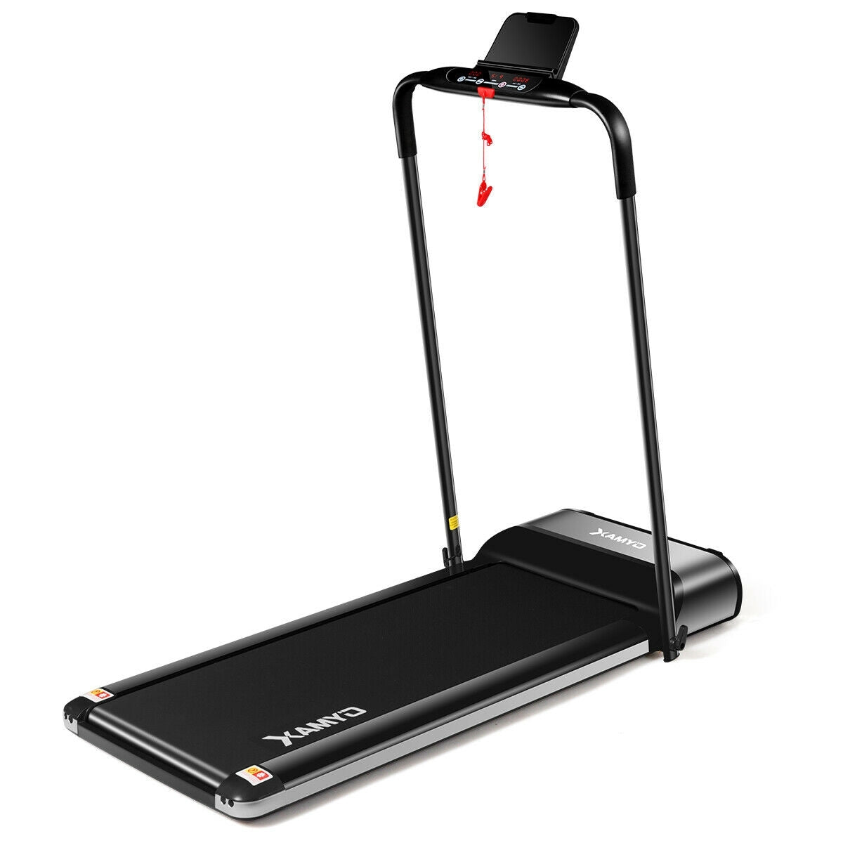 Ultra-thin Electric Folding Motorized Treadmill with LCD Monitor Low Noise, Black Treadmills Black at Gallery Canada