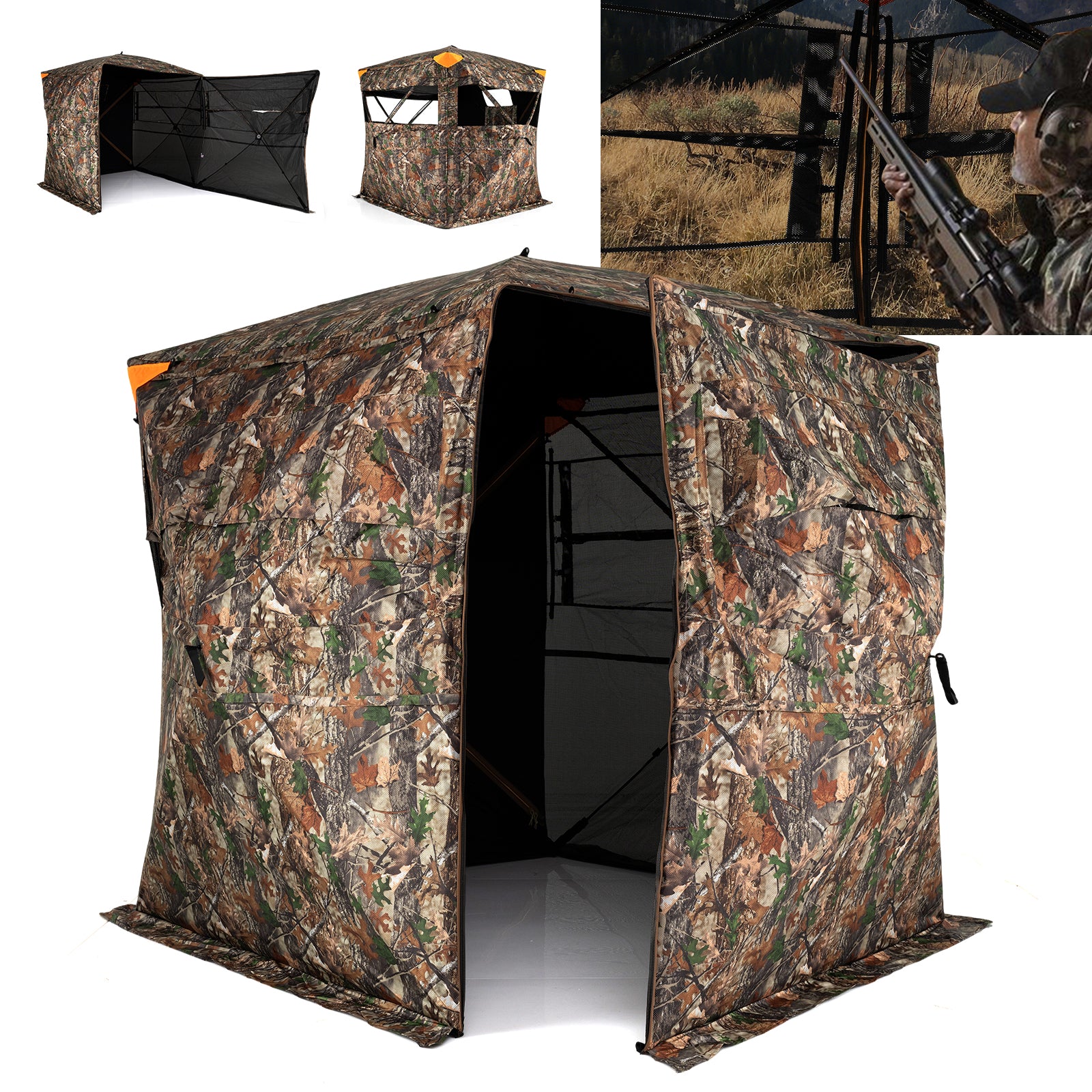 3-4 Person Hunting Blind 270° See-Through Pop-up Ground Blind with Full-Open Swing Door Tents Options at Gallery Canada