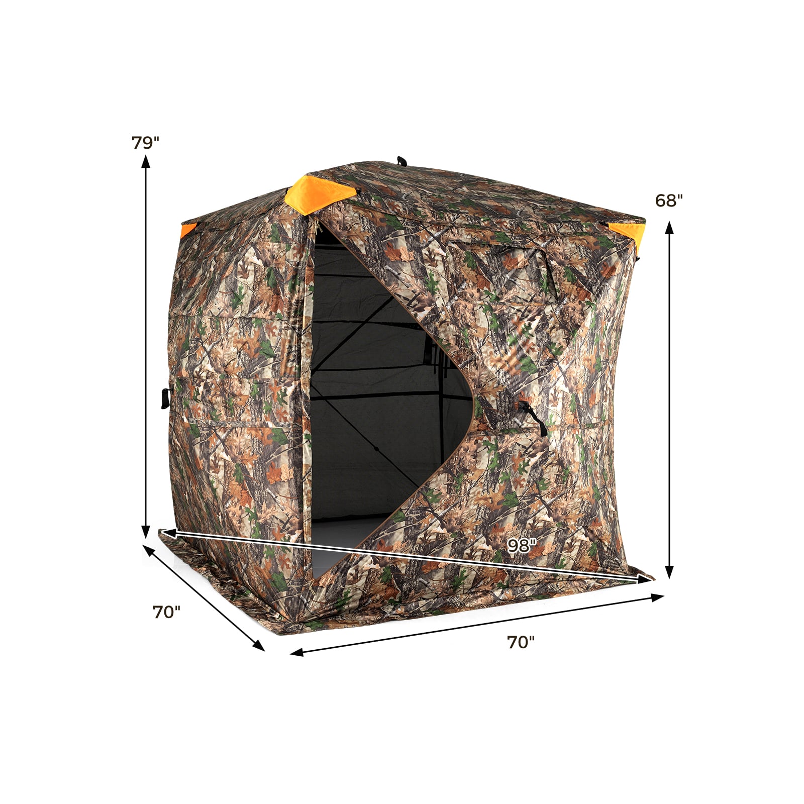 3-4 Person Hunting Blind 270° See-Through Pop-up Ground Blind with Full-Open Swing Door Tents at Gallery Canada