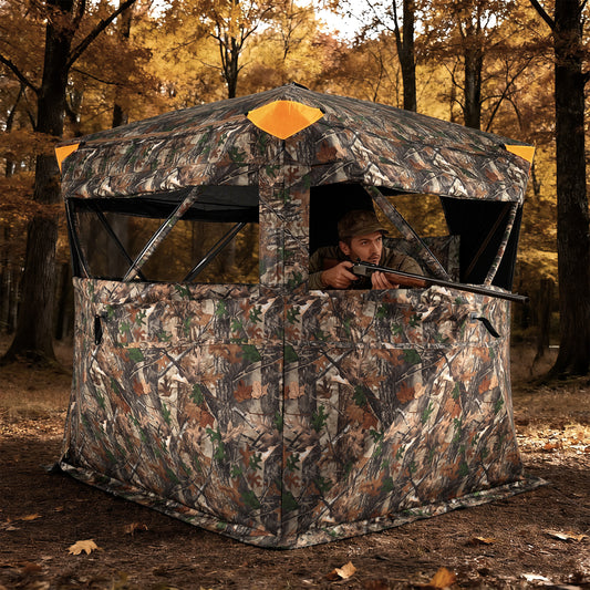 3-4 Person Hunting Blind 270° See-Through Pop-up Ground Blind with Full-Open Swing Door Tents Options at Gallery Canada