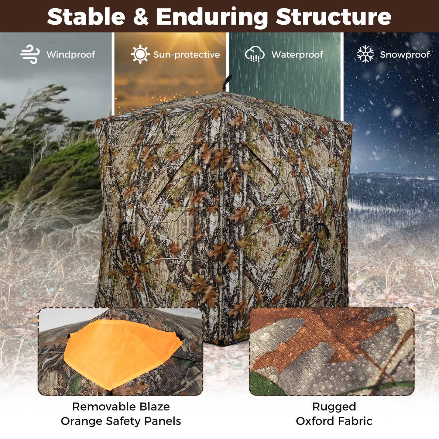 3-4 Person Hunting Blind 270° See-Through Pop-up Ground Blind with Full-Open Swing Door Tents at Gallery Canada