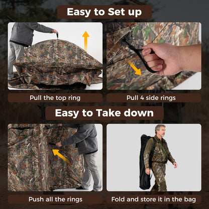 3-4 Person Hunting Blind 270° See-Through Pop-up Ground Blind with Full-Open Swing Door Tents at Gallery Canada