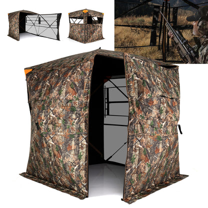 3-4 Person Hunting Blind 270° See-Through Pop-up Ground Blind with Full-Open Swing Door Tents at Gallery Canada