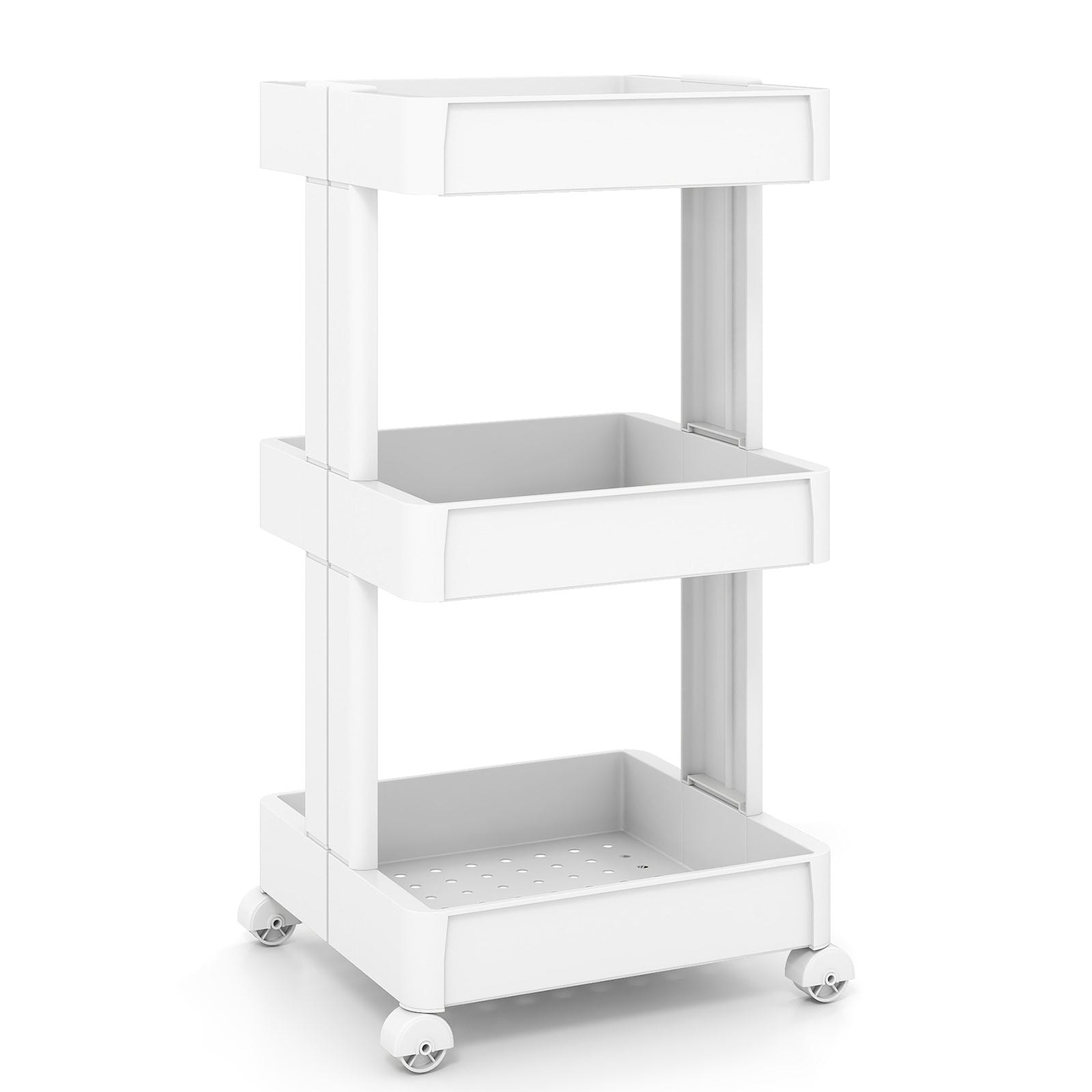 3/4-Tier Rolling Utility Cart with Detachable Trays and Smooth Wheels-3-Tier Kitchen Islands & Carts Options at Gallery Canada