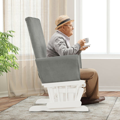 Baby Nursery Relax Rocker Rocking Chair Glider & Ottoman Set, Gray Recliners at Gallery Canada