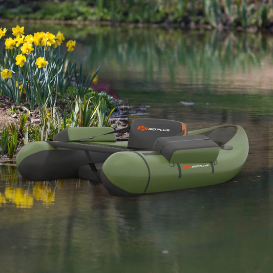Inflatable Fishing Float Tube, With Pump Storage Pockets And Fish Ruler, Green Surfing Green at Gallery Canada