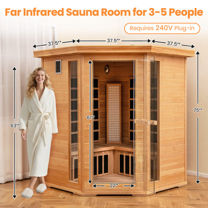3-5 People Far Infrared Wooden Sauna Room for Home, Natural Massage at Gallery Canada