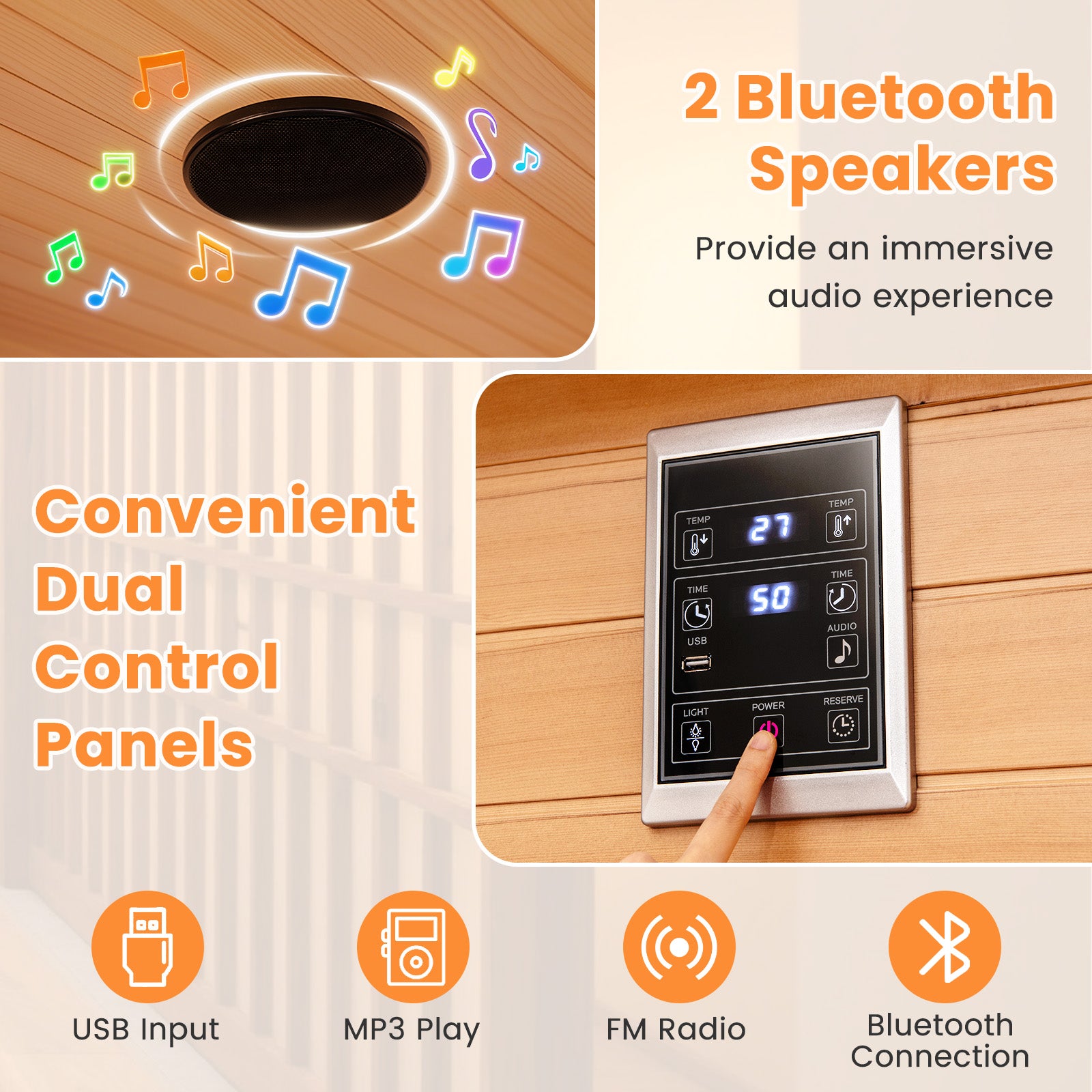 3-5 People Far Infrared Wooden Sauna Room for Home, Natural Massage at Gallery Canada