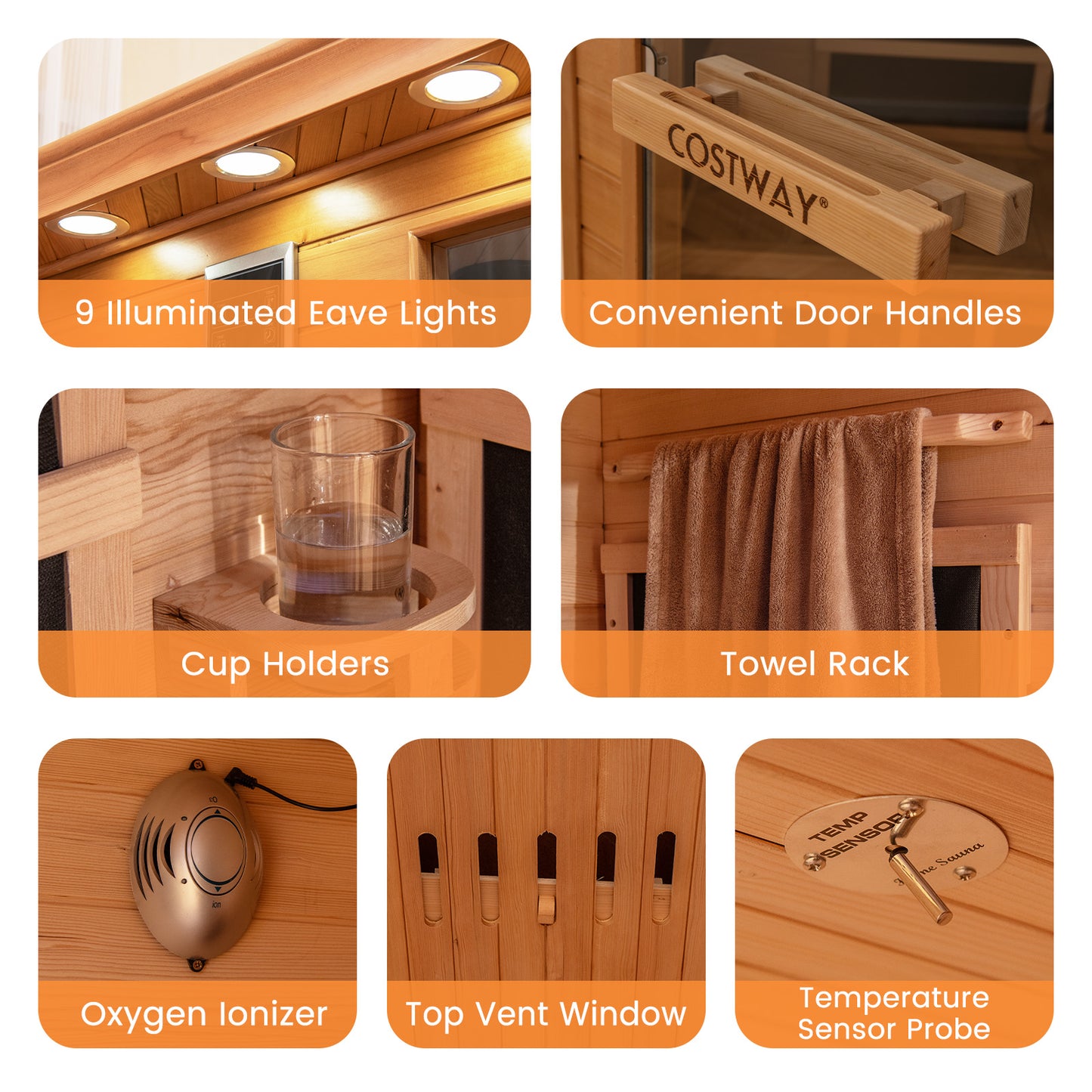 3-5 People Far Infrared Wooden Sauna Room for Home, Natural Massage at Gallery Canada