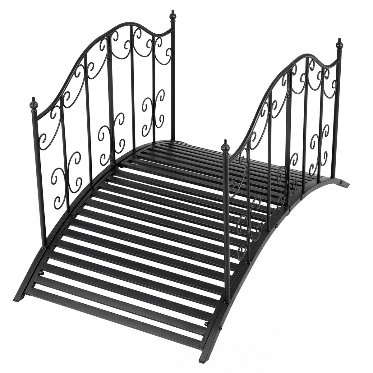 3.9 Ft Garden Metal Bridge, Black Outdoor Decor at Gallery Canada