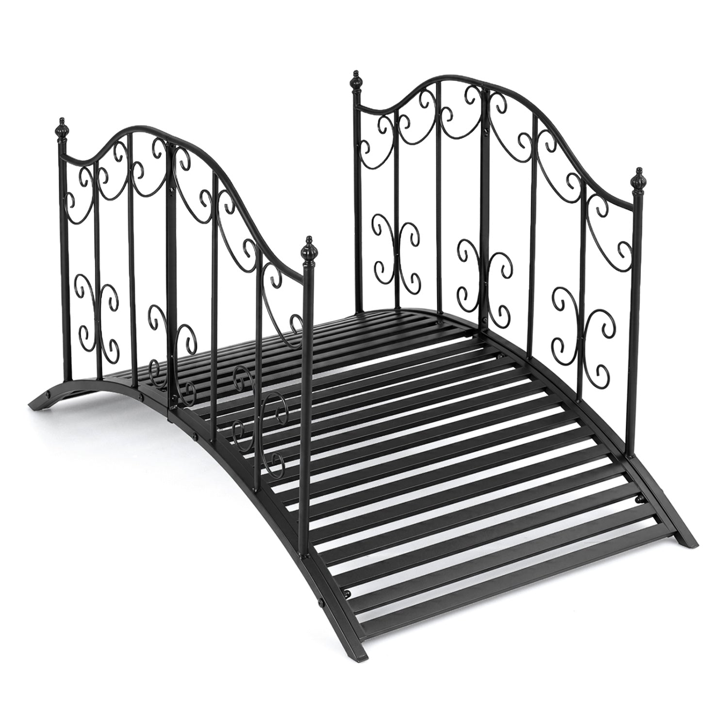 3.9 Ft Garden Metal Bridge, Black Outdoor Decor at Gallery Canada