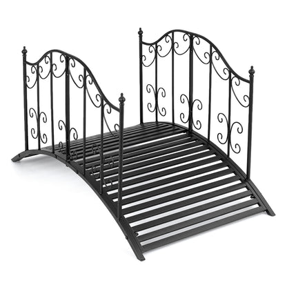 3.9 Ft Garden Metal Bridge, Black Outdoor Decor at Gallery Canada