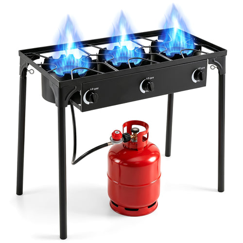 3 Burner Propane Stove, 240000 BTU, Black
