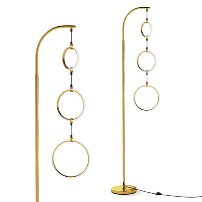 3-Circle Dimmable LED Floor Lamp, 3 Color Temperatures, Golden Table & Floor Lamps Golden at Gallery Canada