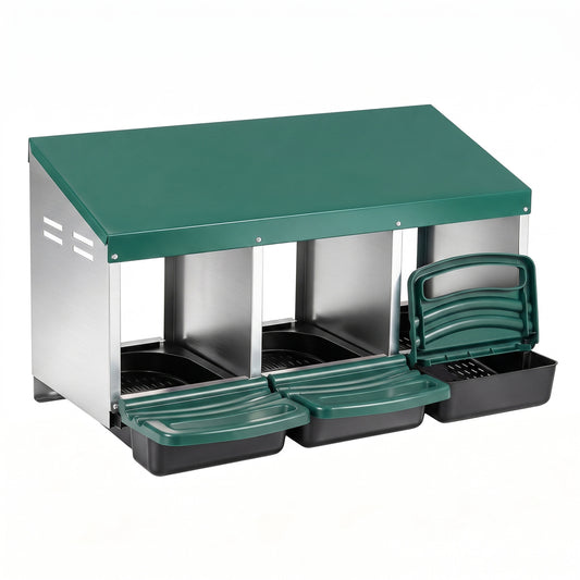 3-Compartment Roll Away Chicken Nesting Box, Green Chicken Coops Green at Gallery Canada