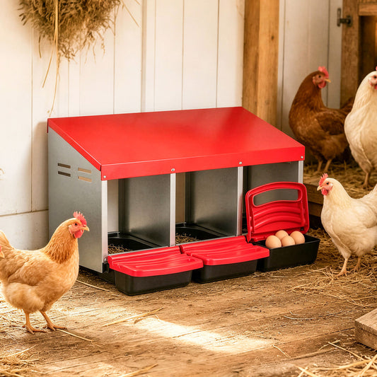 3-Compartment Roll Away Chicken Nesting Box, Red Chicken Coops Red at Gallery Canada