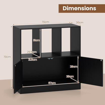 3-Cube Bookcase with Doors, 3-Tier, Black Bookcases at Gallery Canada