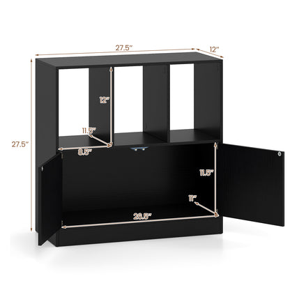 3-Cube Bookcase with Doors, 3-Tier, Black Bookcases at Gallery Canada