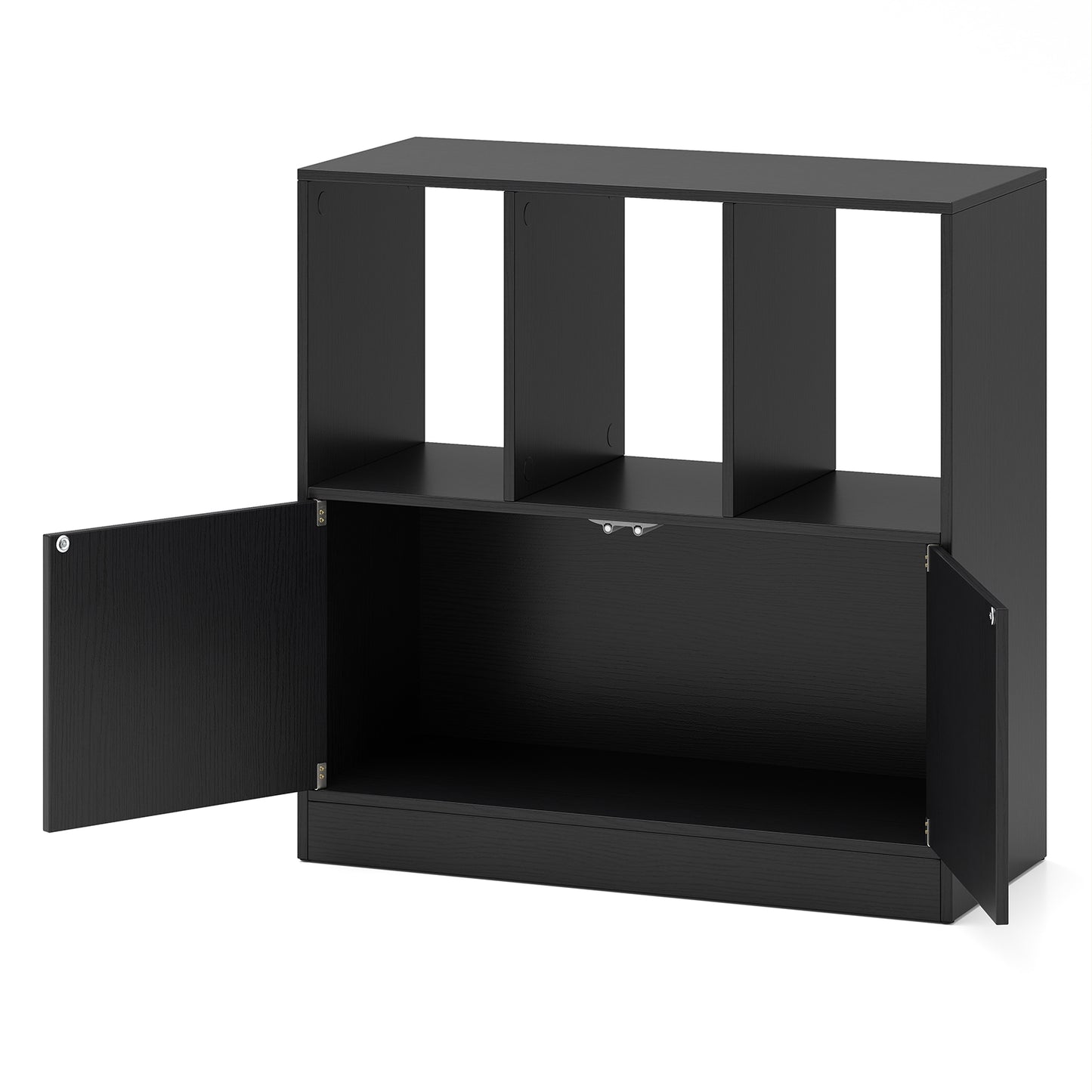 3-Cube Bookcase with Doors, 3-Tier, Black Bookcases at Gallery Canada