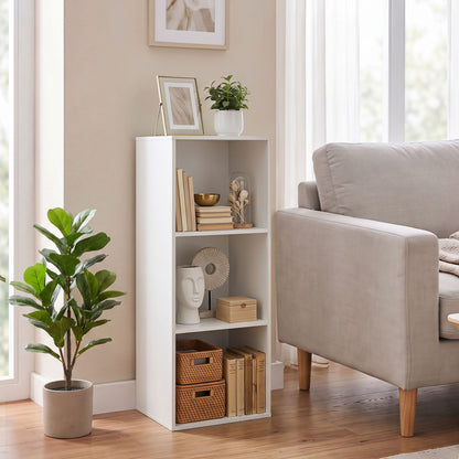 Bibliothèque de rangement à 3 cubes avec kit anti-basculement, blanc