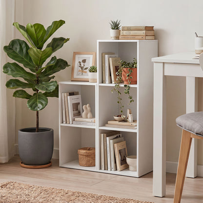 Bibliothèque de rangement à 3 cubes avec kit anti-basculement, blanc