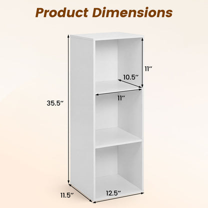 Bibliothèque de rangement à 3 cubes avec kit anti-basculement, blanc