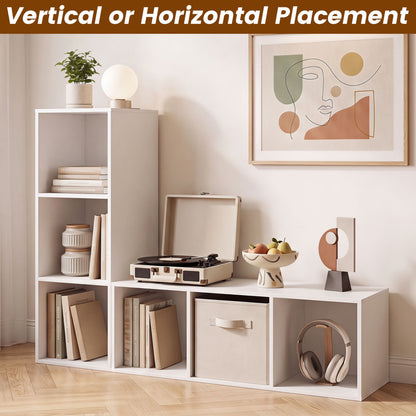 Bibliothèque de rangement à 3 cubes avec kit anti-basculement, blanc