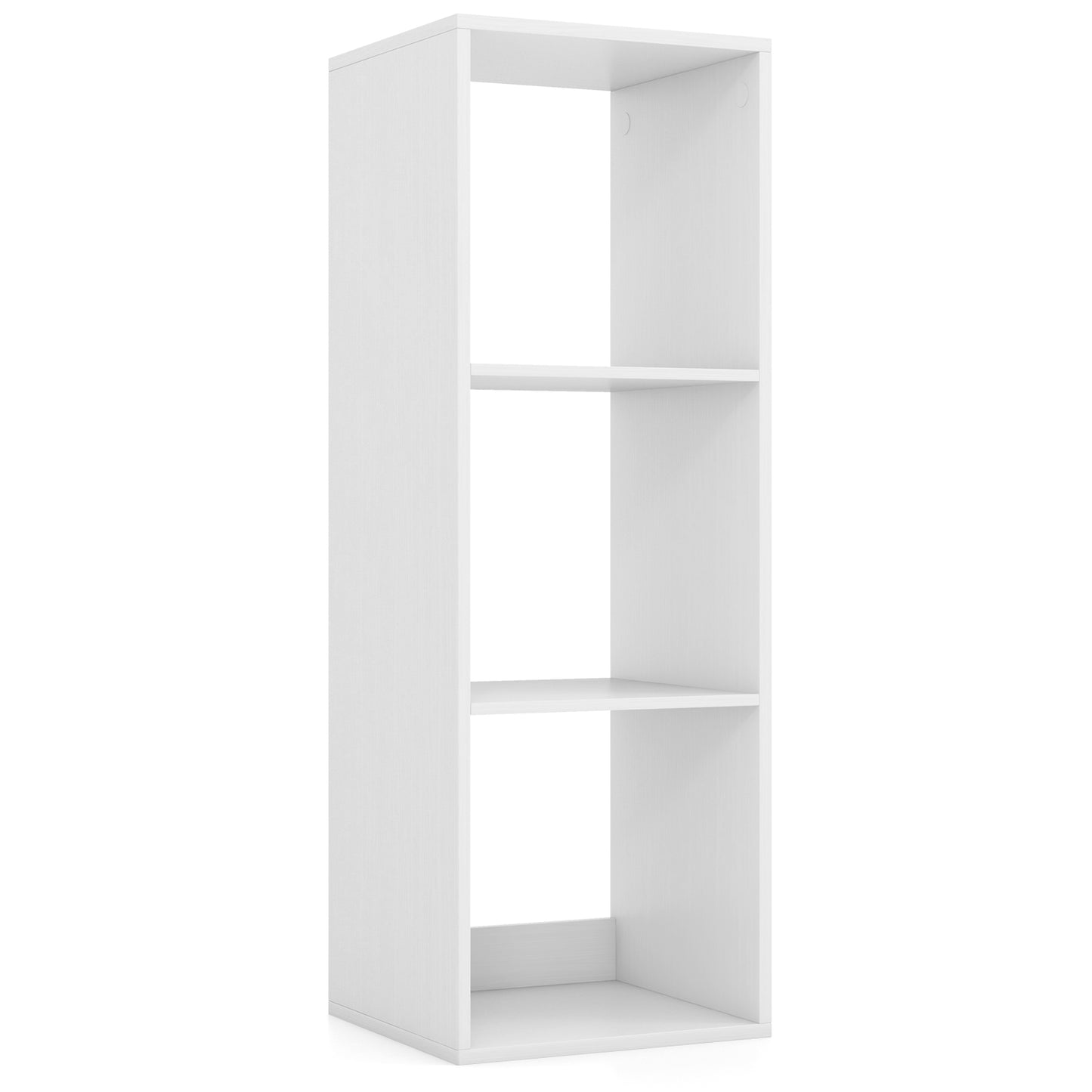 3 Cube Bookshelf with Back Guardrail for Living Room Bedroom, White Bookcases at Gallery Canada