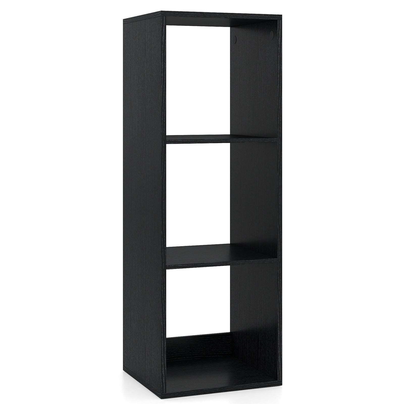 3 Cube Bookshelf with Back Guardrail for Living Room Bedroom, Black Bookcases at Gallery Canada