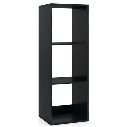 3 Cube Bookshelf with Back Guardrail for Living Room Bedroom, Black Bookcases at Gallery Canada