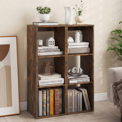 3 Cube Bookshelf With Back Guardrail, Brown
