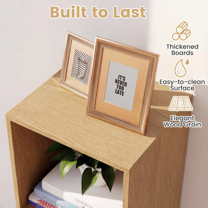 3 Cube Bookshelf, With Back Guardrail, Natural