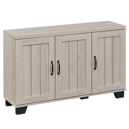 3-Door Buffet Sideboard, Adjustable Shelves, Anti-Tipping Kits, White Wash, White Sideboards Cabinets & Buffets at Gallery Canada