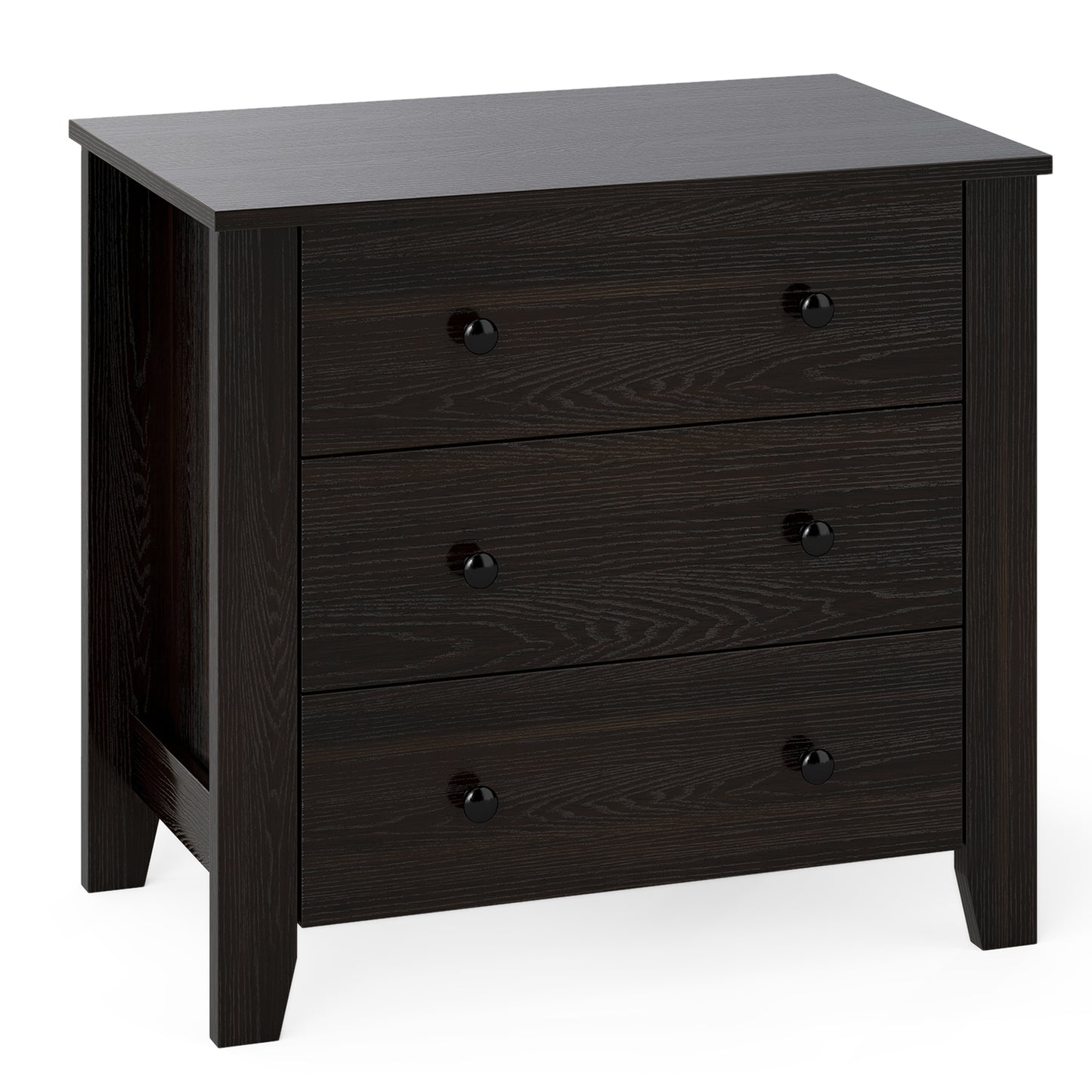 3-Drawer Dresser, Modern Large Nightstand, Dark Brown Dressers & Chests Dark Brown at Gallery Canada