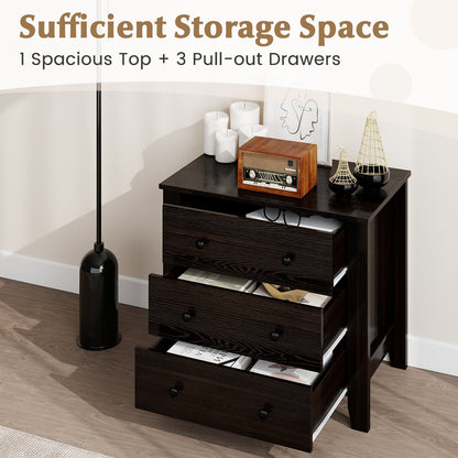 3-Drawer Dresser Wide Chest of Drawers Modern Large Nightstand Closet Storage Organizer, Dark Brown Dressers & Chests at Gallery Canada