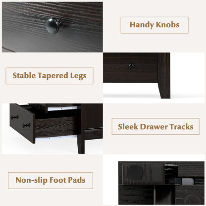 3-Drawer Dresser Wide Chest of Drawers Modern Large Nightstand Closet Storage Organizer, Dark Brown Dressers & Chests at Gallery Canada