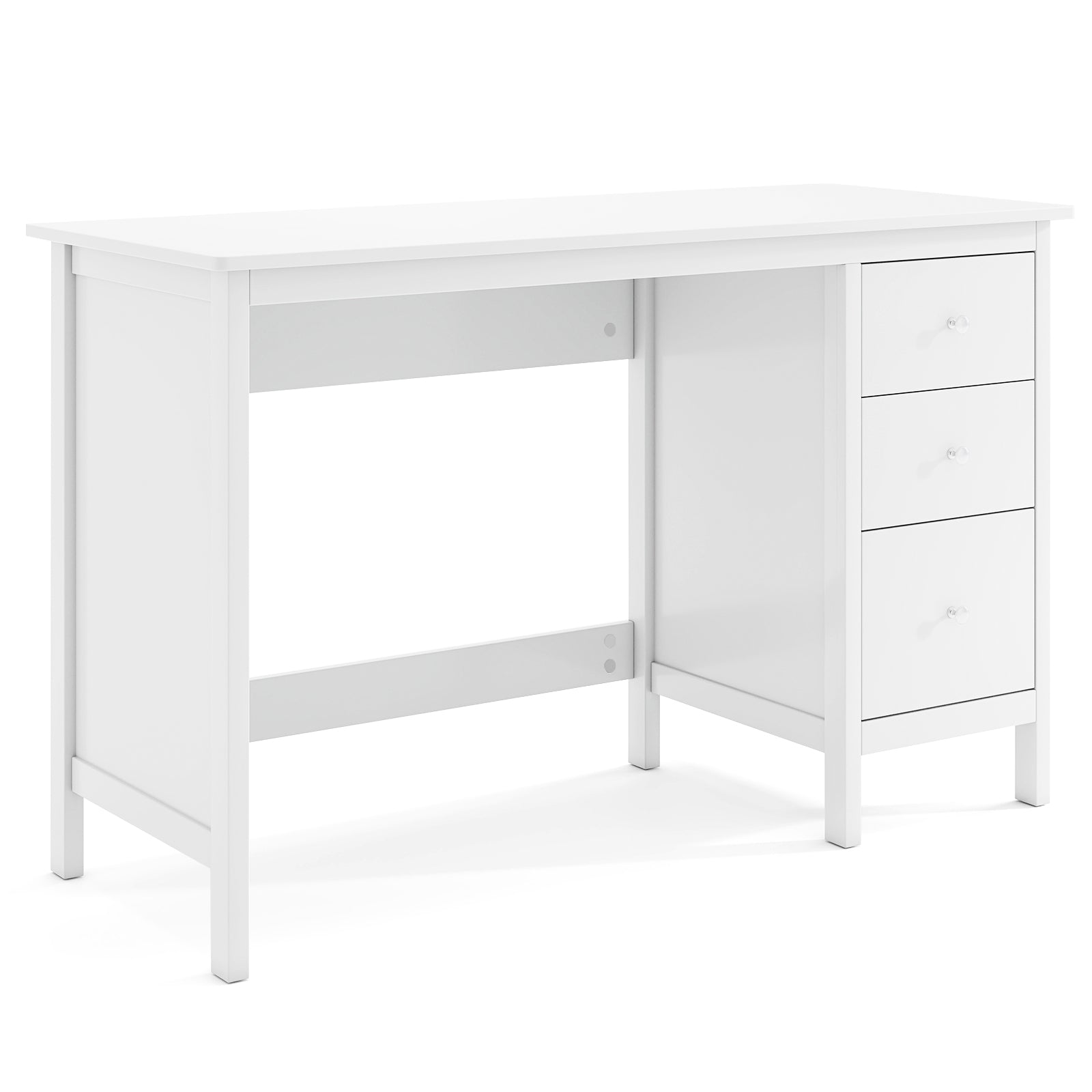 3-Drawer Home Office Study Computer Desk with Spacious Desktop, White Writing Desks at Gallery Canada