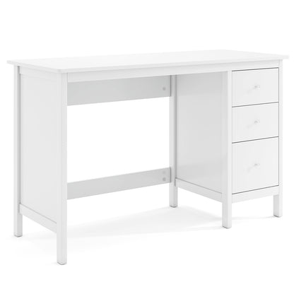 3-Drawer Home Office Study Computer Desk with Spacious Desktop, White Writing Desks at Gallery Canada