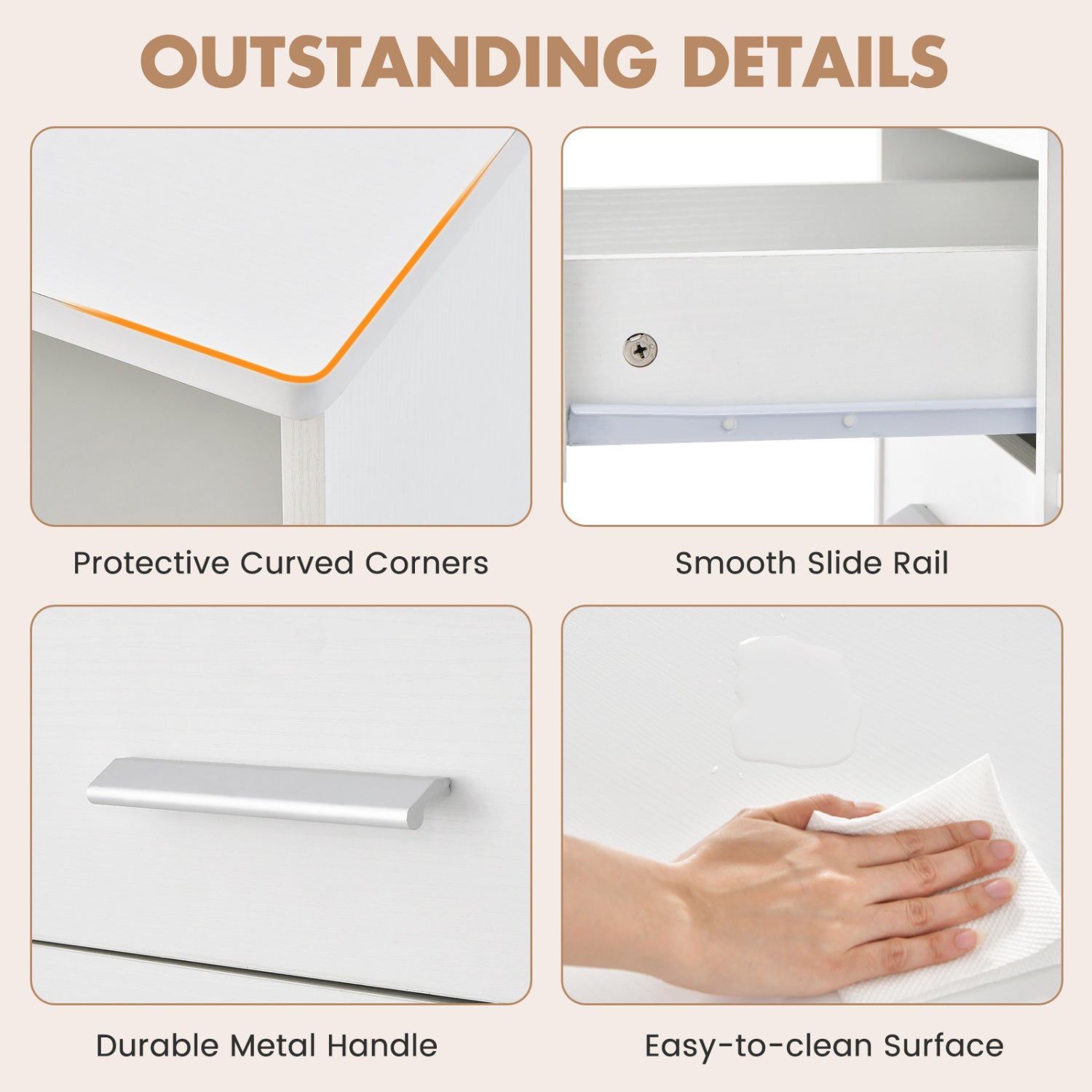 3-Drawer Mobile Lateral File Cabinet, Printer Stand, White File Cabinets at Gallery Canada