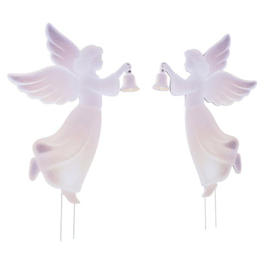 2-Piece Outdoor Christmas Angel Yard Decoration Set, 3 FT, Pink Christmas Decor & Accessories Pink at Gallery Canada