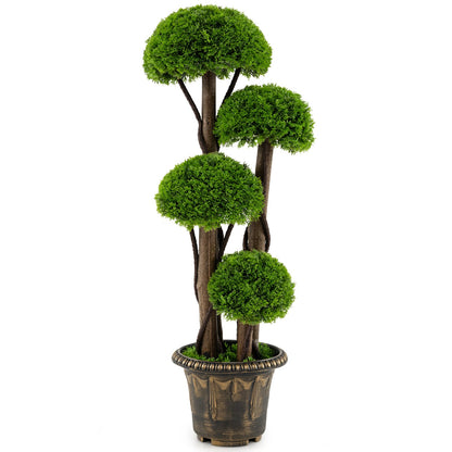 3 Ft Artificial Cypress Topiary Tree, Realistic Greenery Plant With Spiral Vines Faux Plants at Gallery Canada