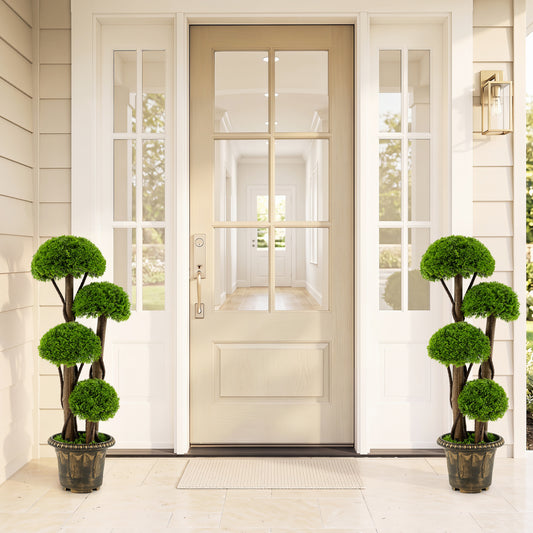 3 Ft Artificial Cypress Topiary Tree, Realistic Greenery Plant With Spiral Vines Faux Plants Green at Gallery Canada
