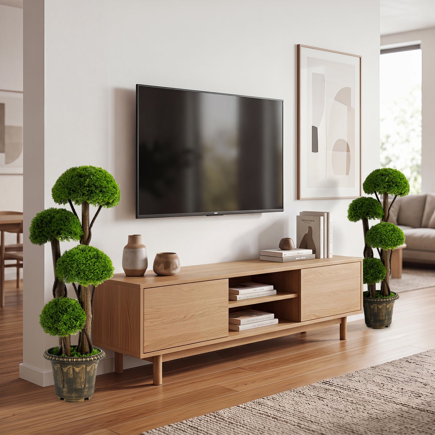 3 Ft Artificial Cypress Topiary Tree, Realistic Greenery Plant With Spiral Vines Faux Plants at Gallery Canada