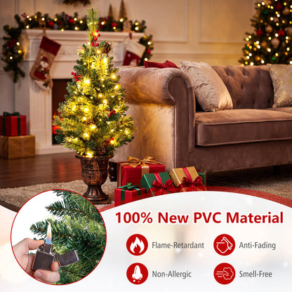 Sapin de Noël pré-éclairé de 3 pieds, 40 lumières LED, ensemble de 2
