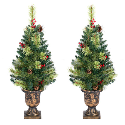 Sapin de Noël pré-éclairé de 3 pieds, 40 lumières LED, ensemble de 2
