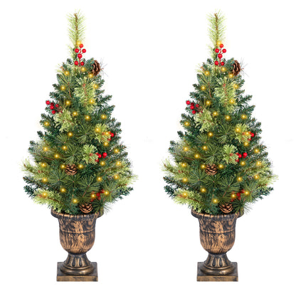 Sapin de Noël pré-éclairé de 3 pieds, 40 lumières LED, ensemble de 2