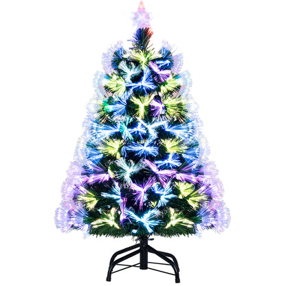3 Feet Fiber Optic Christmas Tree with Branch Tips and Topper Star, Green Christmas Tree Green at Gallery Canada